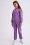 Purple Organic Lace-Up Two-Pocket Sweatpants for Girls