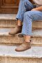 Mini Mink Suede Women's Boots with Fur Inside and Thin Sole - 2