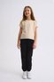 Black Lace-Up Two-Pocket Organic Sweatpants for Girls - 2
