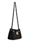 Women's Black Long Strap Printed Shoulder Bag 25Sbd 200626 - 8
