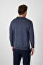 Solin Men's Navy Blue-Melange Italian Ribbed Zippered Cotton Sports Polo Collar - 7