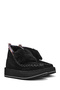 Women's Black Thick Soled Shearling Suede Leather Boots 24Wfd 205010 - 4