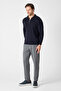 Solin Men's Navy Blue Italian Ribbed Zippered Cotton Sports Polo Collar - 7