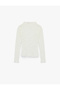 Semi See-Through Slim Fit Ruffle Detail Long Sleeve Lace Blouse - 4