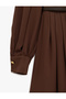 Regular Fit Belted Scarf Collar Mini Brown Women's Dress 6Wak80019Uw - 6