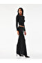 Slim Fit High Waist Glitter Wide Leg Pants - 2