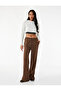 Three Thread Cotton Binding Detail Wide Leg Sweatpants with Pockets - 2