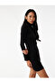 Cotton Camisole Slim Fit Long Sleeve Stand Collar Above Knee Dress - 2