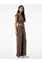 Wrapped Fabric Comfortable Fit Waist Lace-Up Straight Wide Leg Pants - 2
