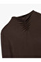 Slim Fit Long Sleeve Drape Detailed Stand Collar T-Shirt - 5