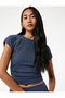 Wrap-Around Fabric Slim Fit Short Sleeve Crew Neck T-Shirt - 2