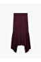 Asymmetrical Hem Detailed Midi Skirt - 4