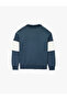 Three-Threaded, Color-Blocked, Comfortable Fit, Half-Zip, Collar-Printed Sweatshirt - 3