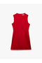 Sleeveless U-Neck A-Line Mini Dress with Stitching Detail - 3