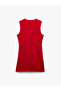 Sleeveless U-Neck A-Line Mini Dress with Stitching Detail - 4