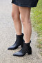 Women's Pointed Toe Back Zipper Heeled Boots Erves Black - 2