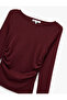 Cotton Slim Fit Drawstring Boat Neck Long Sleeve T-Shirt - 5