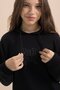 Black Text Printed Hooded Wide Leg Girls' Tracksuit Set 21429 - 2