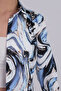 Women's Blue Patterned Long Sleeve Shirt ARM-24K001017 - 4