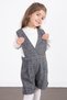 Dark Gray Girl's Melange Cream Badili Salopet Suit 22695 - 5