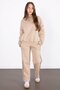 Beige Sequin Embroidered Hooded Girl's 2-Piece Tracksuit Set 21427 - 2