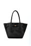 Black Shk159 Faux Leather, Lined, Snap Fasteners, Lock Detail, Hand, Arm and Shoulder Bag