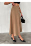 Women's Suede Light Brown Flared Skirt - 6