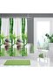 Bathroom Curtain Set 120X200 Shower Curtain, 90X130 Bathroom Curtain Pipe White Hanger Bracket Gift 10056 - 2