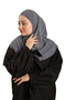 وشاح حجاب متشابك عملي وجاهز من أنثراسايت قماش رملي مع عظم - Hürrem 1290 - 3