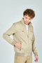 Men's Judge Collar Zippered Pocket Detailed Seasonal Sports Coat 4500 Stone - 2