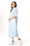 Long Sleeve Collared Seersucker Seasonal and Summer Tunic Ice Blue 9012 - 5
