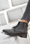 Furry Guaranteed Rubber Sole Men's Black Guaranteed Daily Cold and Waterproof Comfortable Ankle Boots - 5