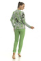 Mooncover Women's Soft Winter Floral Patterned Pajama Set Green - 6