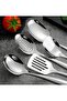 5 Piece Stainless Steel Kitchen Utensil Serving Spoon Set Silver - 2