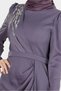 STONE EMBROIDERED SATIN GOWN 50234 - 4