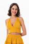 Summer Muslin Bustier with Göcek Binding Detail Mustard Hrd