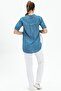 Short Sleeve Şile Cloth Acacia Summer Blouse Jeans Blue Ktmv - 2