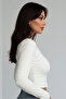 Women's Crew Neck Long Sleeve Finger Hole Slim Fit Lycra Crop - 5