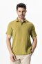 Short Sleeve Polo Neck Muslin Summer Tshirt Oil Green Ygysl