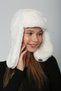Ecru Faux Fur Women's Hat with Headphones - 5