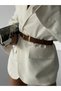 Square Antique Buckle Bridged Women's Belt, Trouser Belt, Coat Belt, Dress Belt - 5