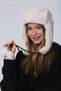 Beige Women's Hat with Faux Fur Earmuffs - 5