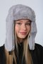 Gray Faux Fur Women's Hat with Headphones - 6