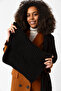 Black Knitted Thick Women's Shawl - 45X210 cm - 5