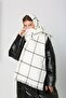 Ecru Square Patterned Women's Scarf Shawl - 5