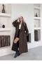 Women's Premium Trench Coat Striped Pattern Trend Long Outerwear Trench Coat - 6