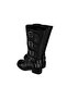 Women's Black Leather Boots - 6