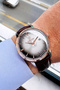 Original Brown Genuine Leather Cord Men Wristwatch 3 Atm Water Resistant Hme2039C1 - 3