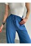 Linda Fabric Black Linen Blend Loose Cut Pants Elastic Waist Lace-Up - 3