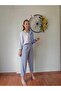 High Waist Elastic Back Waist Lycra Linen Light Blue Women's Salwar Trousers - 4